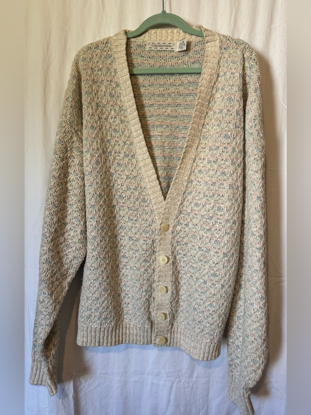 Crossings 100% Cotton Textured Knit Cardigan – Women’s 2X